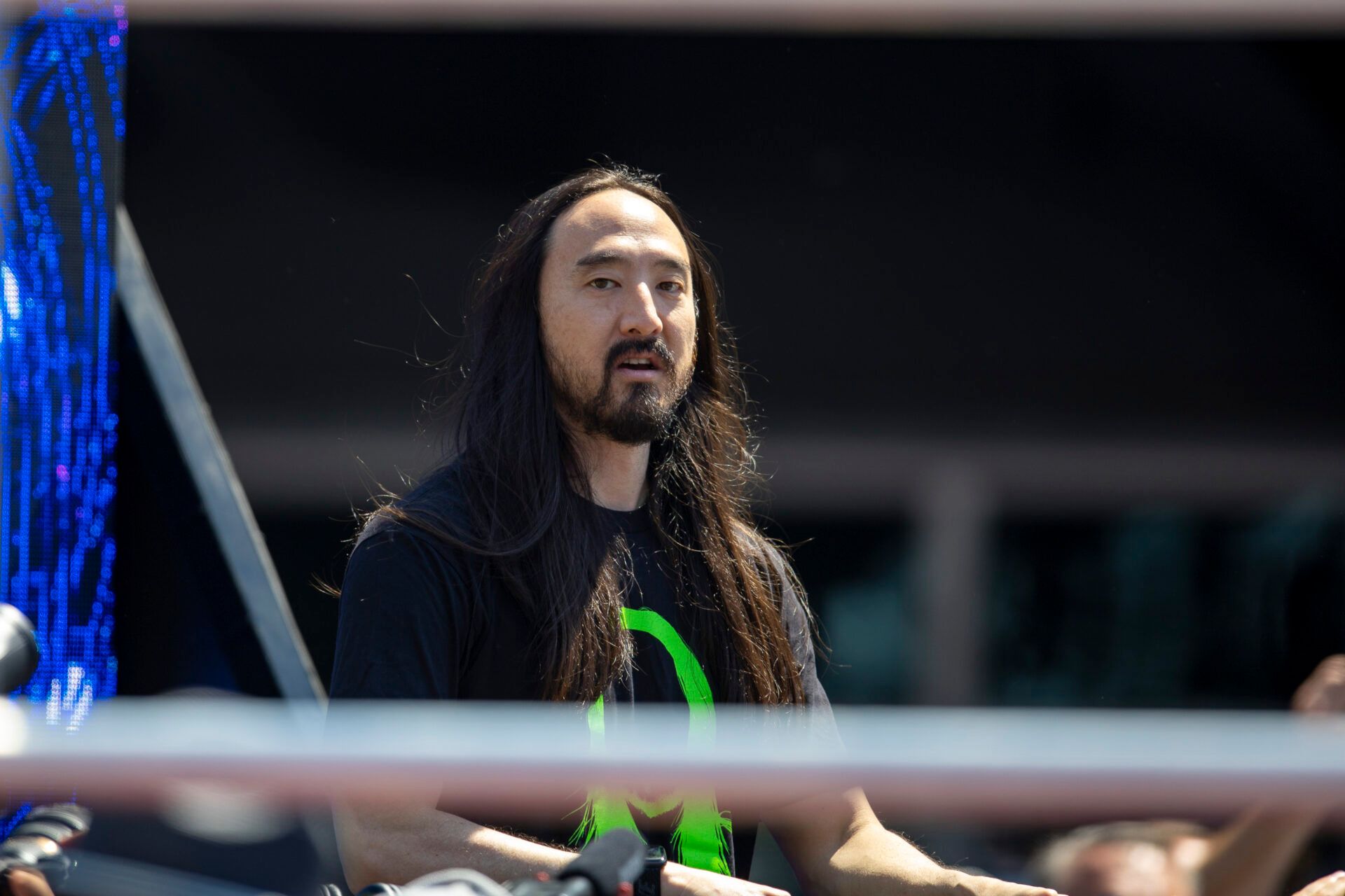 American DJ Steve Aoki before the running of the 106th Indianapolis 500 at Indianapolis Motor Speedway.