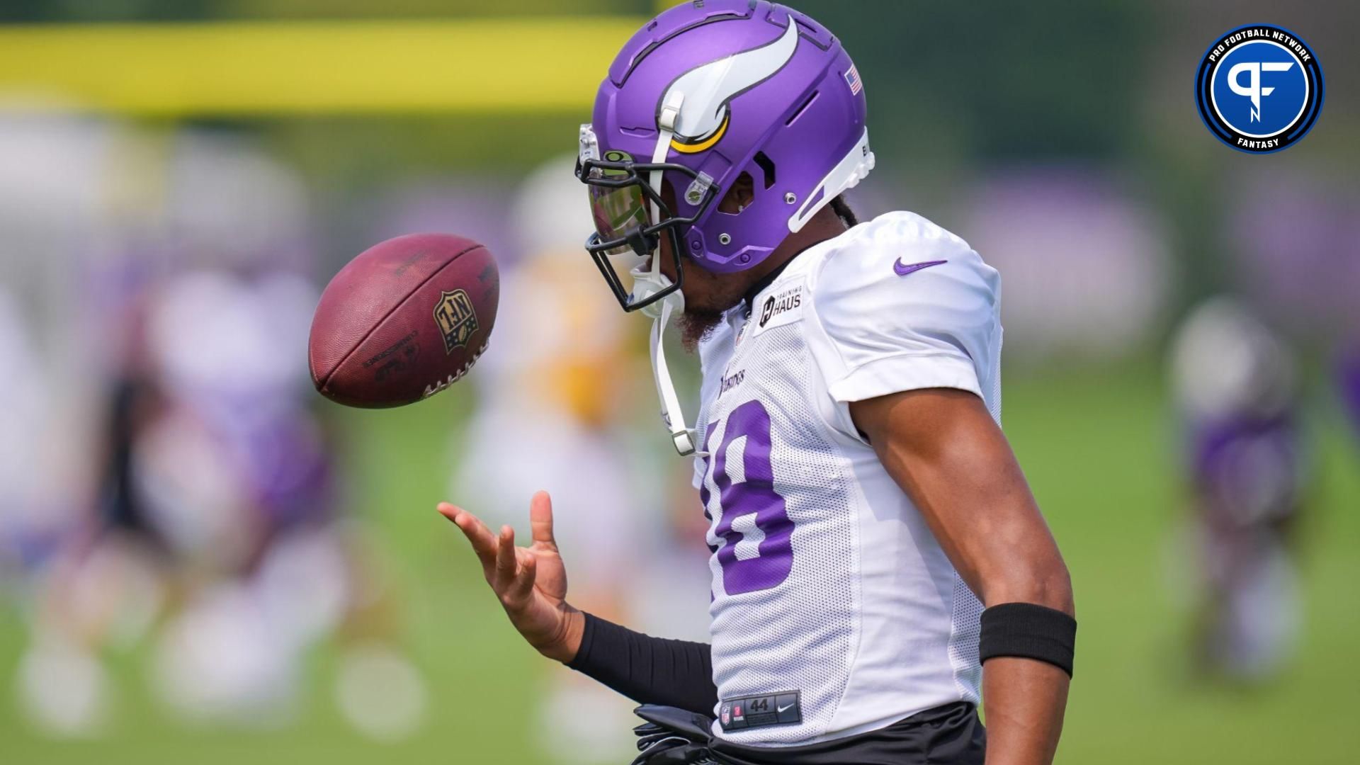 Minnesota Vikings wide receiver Justin Jefferson (18) during training camp at Twin Cities Orthopedic Center.