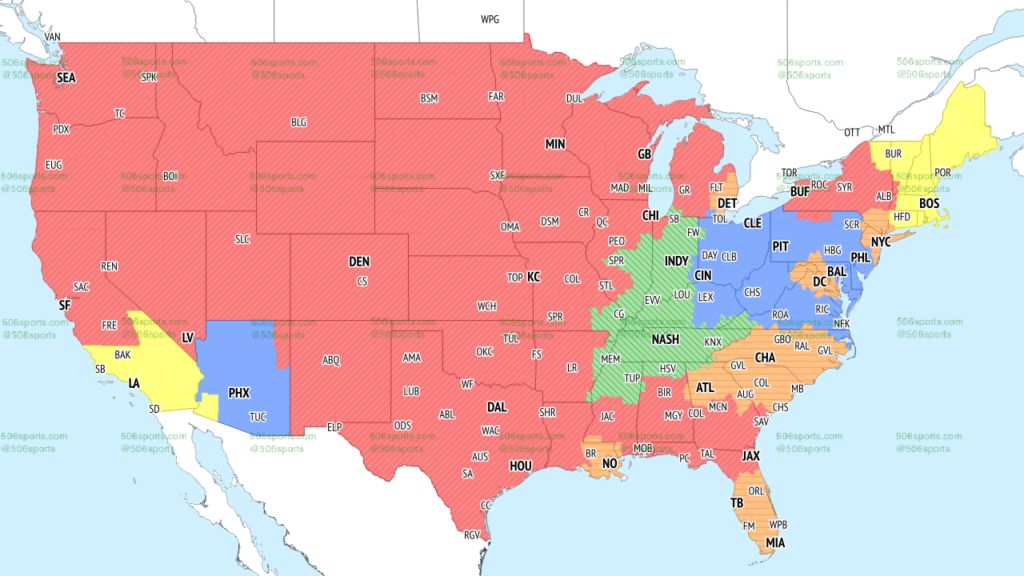 CBS Week 13 Single-game NFL Coverage Map