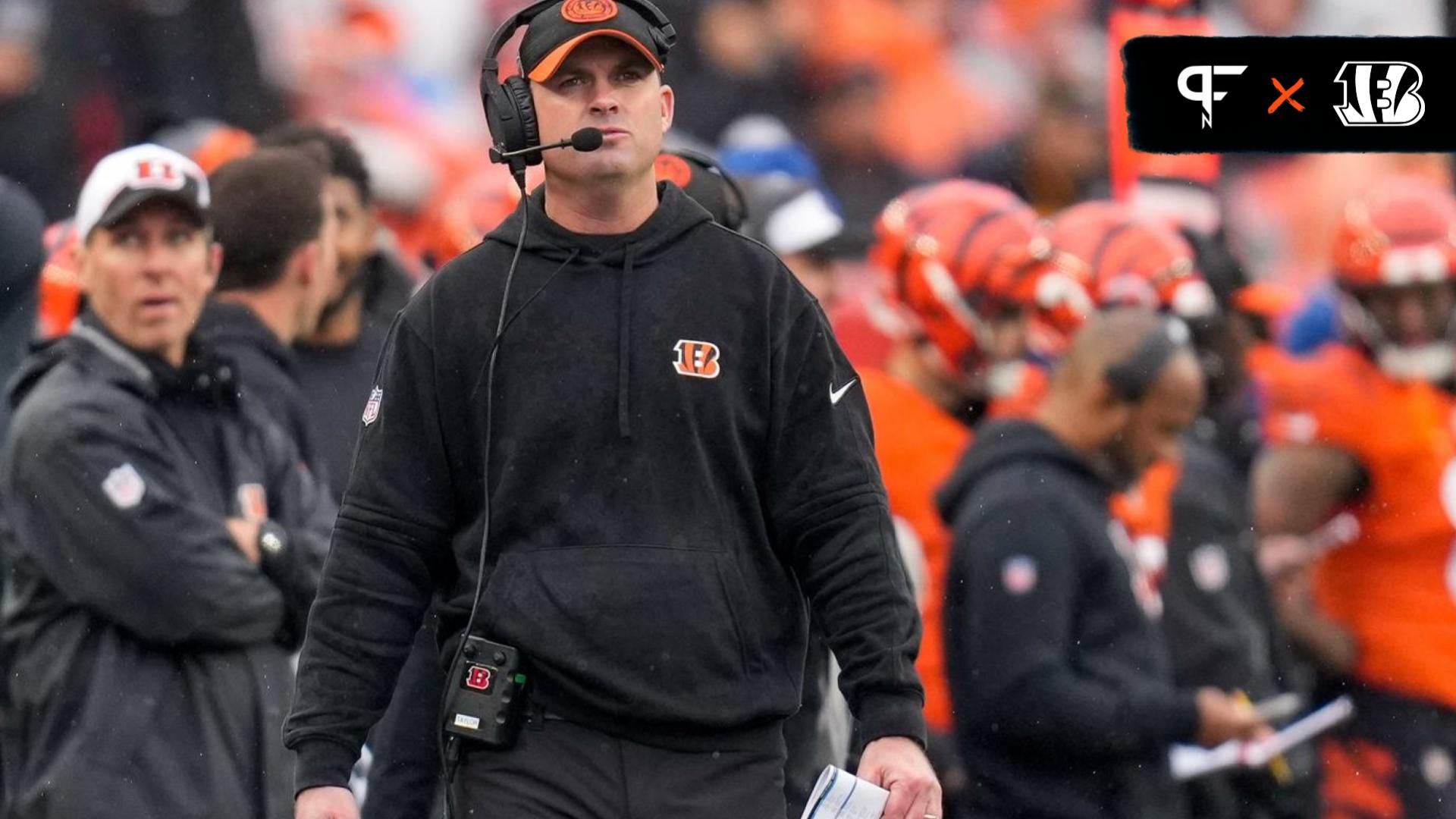 Cincinnati Bengals head coach Zac Taylor walks the sidelines.