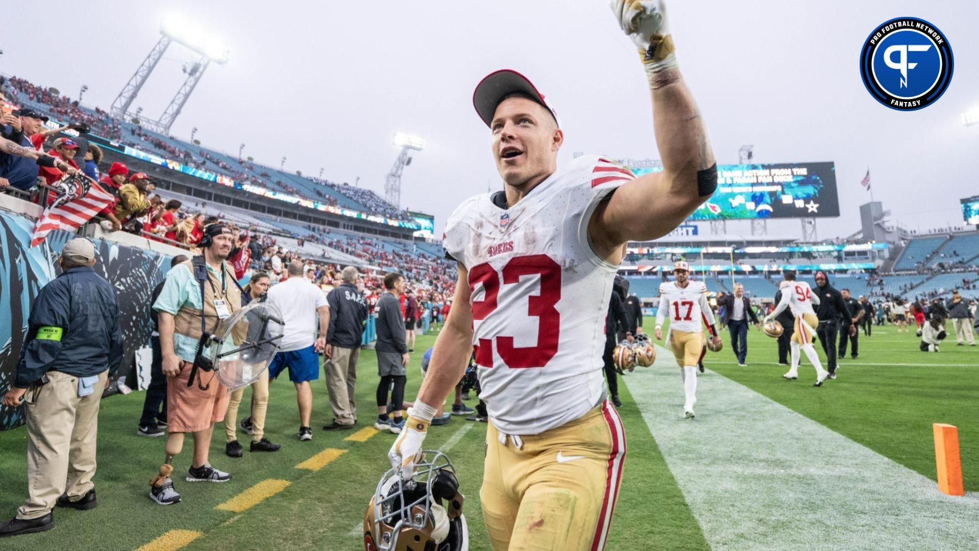 Fantasy football playoffs and San Francisco 49ers star RB Christian McCaffrey.