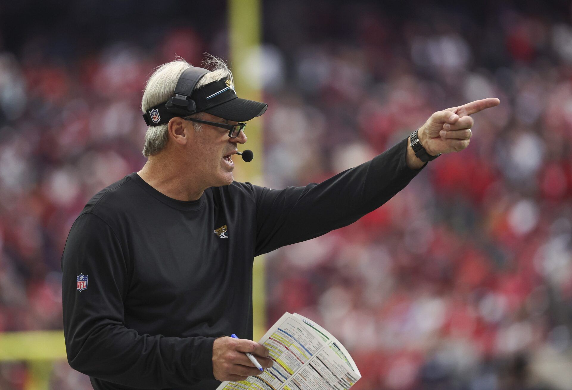 Jacksonville Jaguars head coach Doug Pederson reacts after a play.