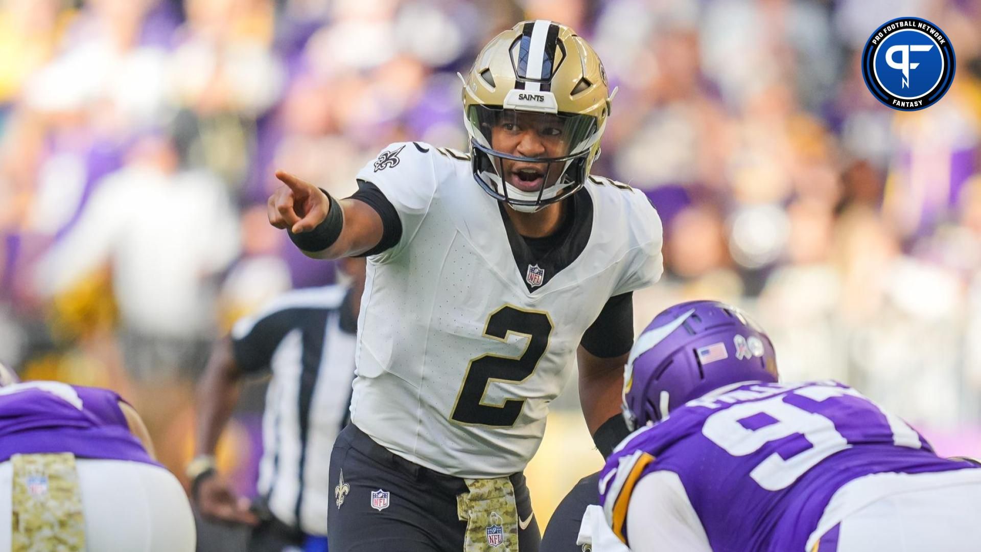 New Orleans Saints quarterback Jameis Winston (2) against the Minnesota Vikings in the third quarter at U.S. Bank Stadium.
