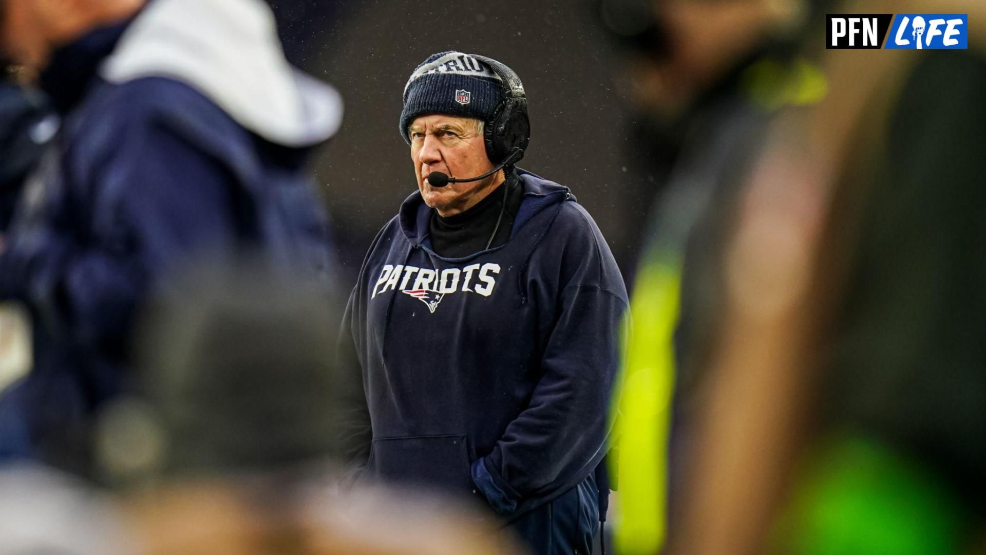 New England Patriots head coach Bill Belichick watches from the sideline as they take on the Los Angeles Chargers at Gillette Stadium.