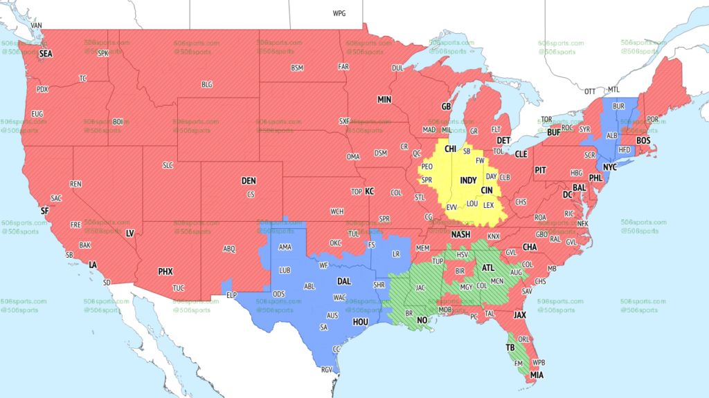 CBS Week 14 Early NFL Coverage Map