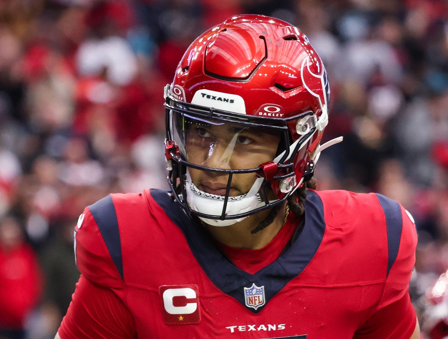 Houston Texans quarterback C.J. Stroud (7) against the Jacksonville Jaguars at NRG Stadium.