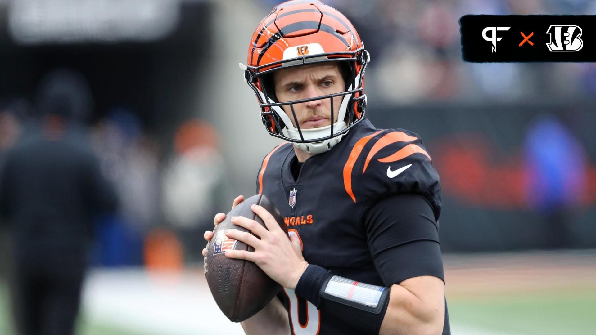 Cincinnati Bengals quarterback Jake Browning (6) warms up before the game against the Indianapolis Colts at Paycor Stadium.