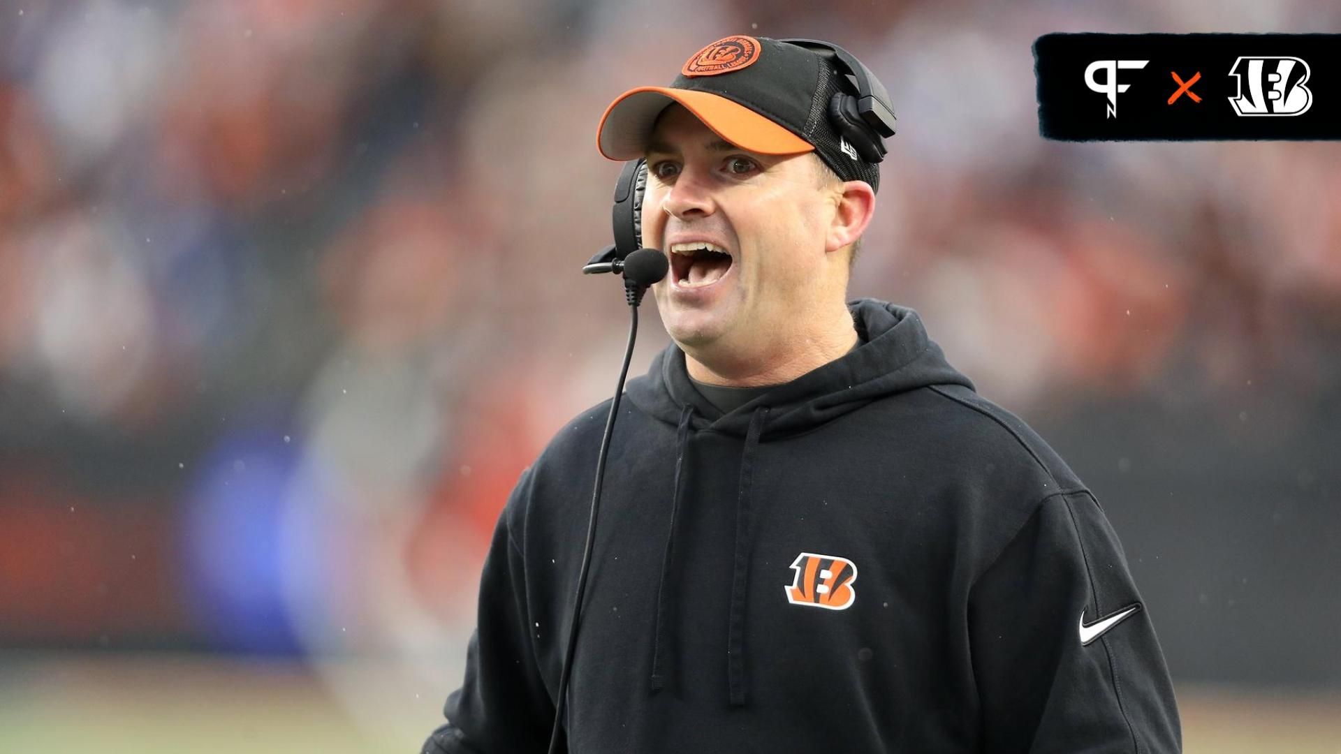 Cincinnati Bengals head coach Zac Taylor reacts to an overturned touchdown during the second half against the Indianapolis Colts at Paycor Stadium.