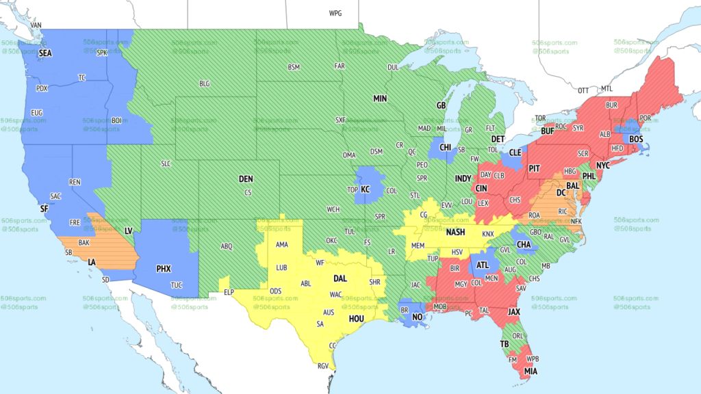 CBS Week 15 Single-Game NFL Coverage Map