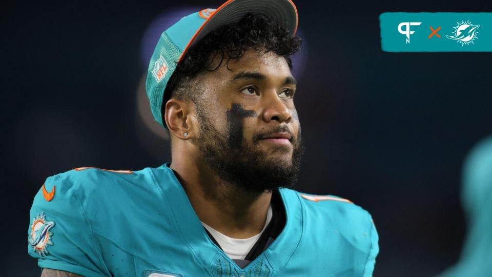 Miami Dolphins quarterback Tua Tagovailoa (1) looks on after the game against the Tennessee Titans at Hard Rock Stadium.