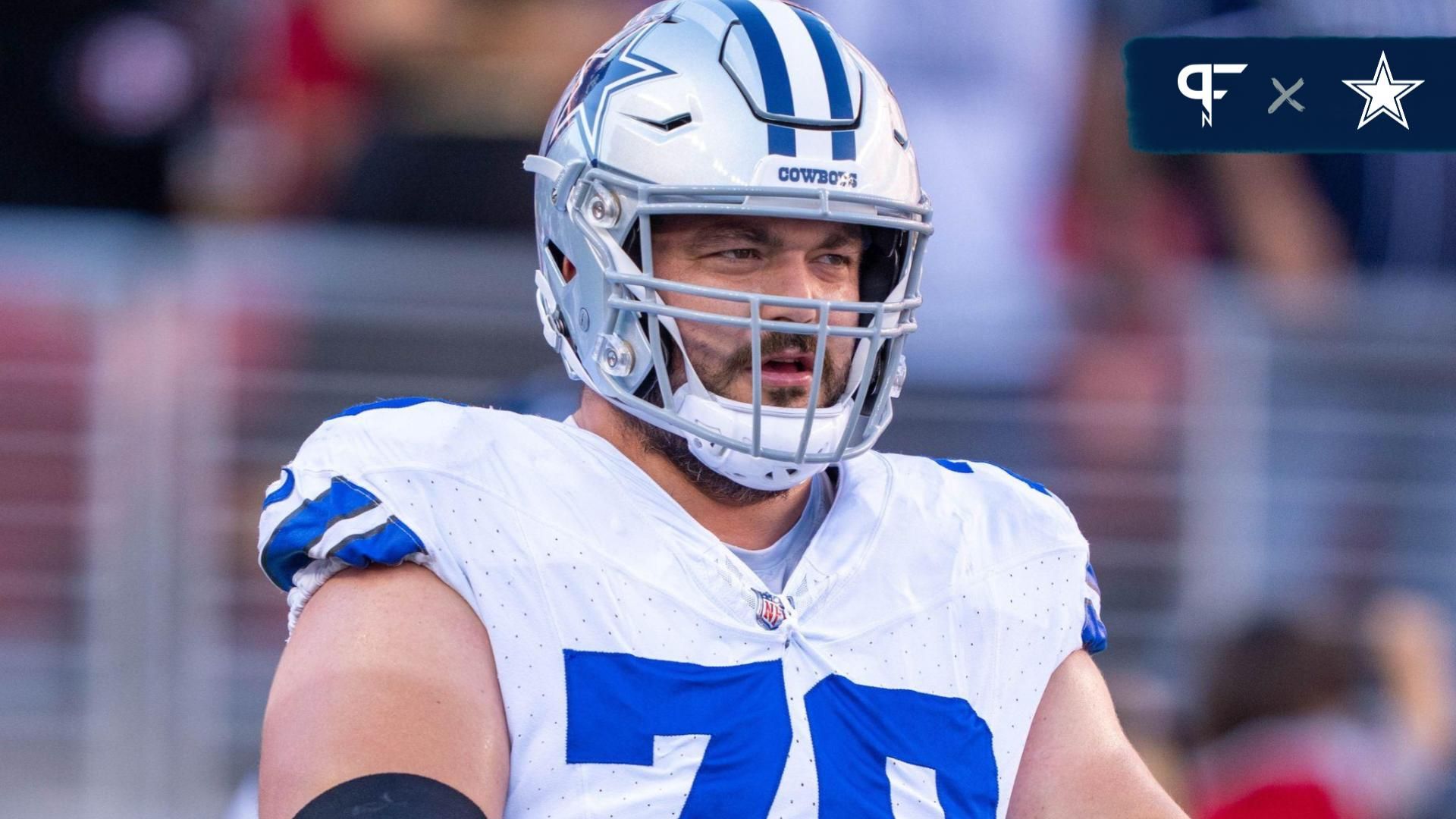 Dallas Cowboys guard Zack Martin (70) warms up before the game against the San Francisco 49ers at Levi's Stadium.