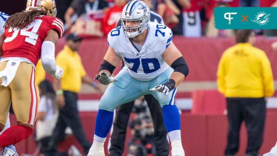 Dallas Cowboys guard Zack Martin gets set to block against the San Francisco 49ers.