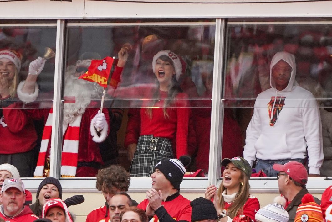 Taylor Swift at a Kansas City Chiefs game.