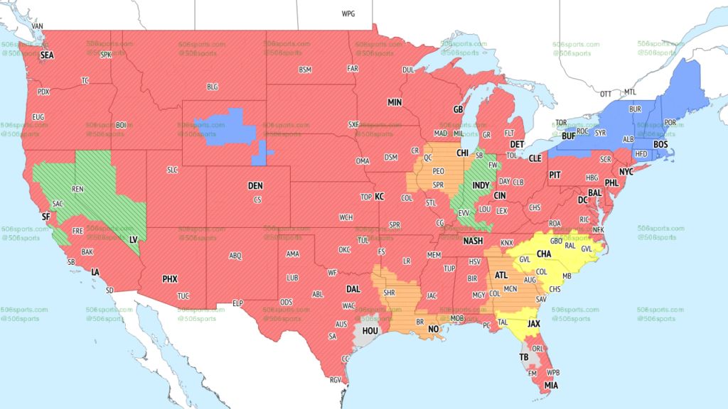 Week 17 NFL CBS Early Coverage Map