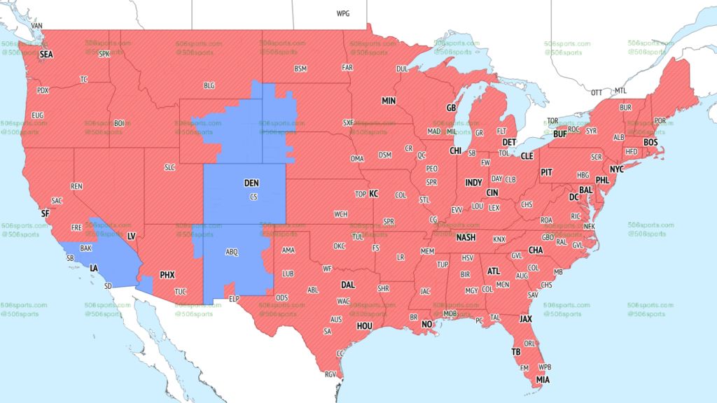 Week 17 NFL CBS Late Coverage Map