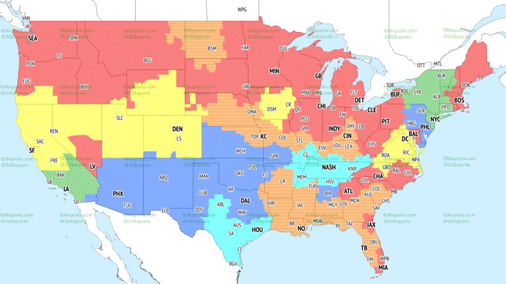 Week 17 NFL FOX Coverage Map