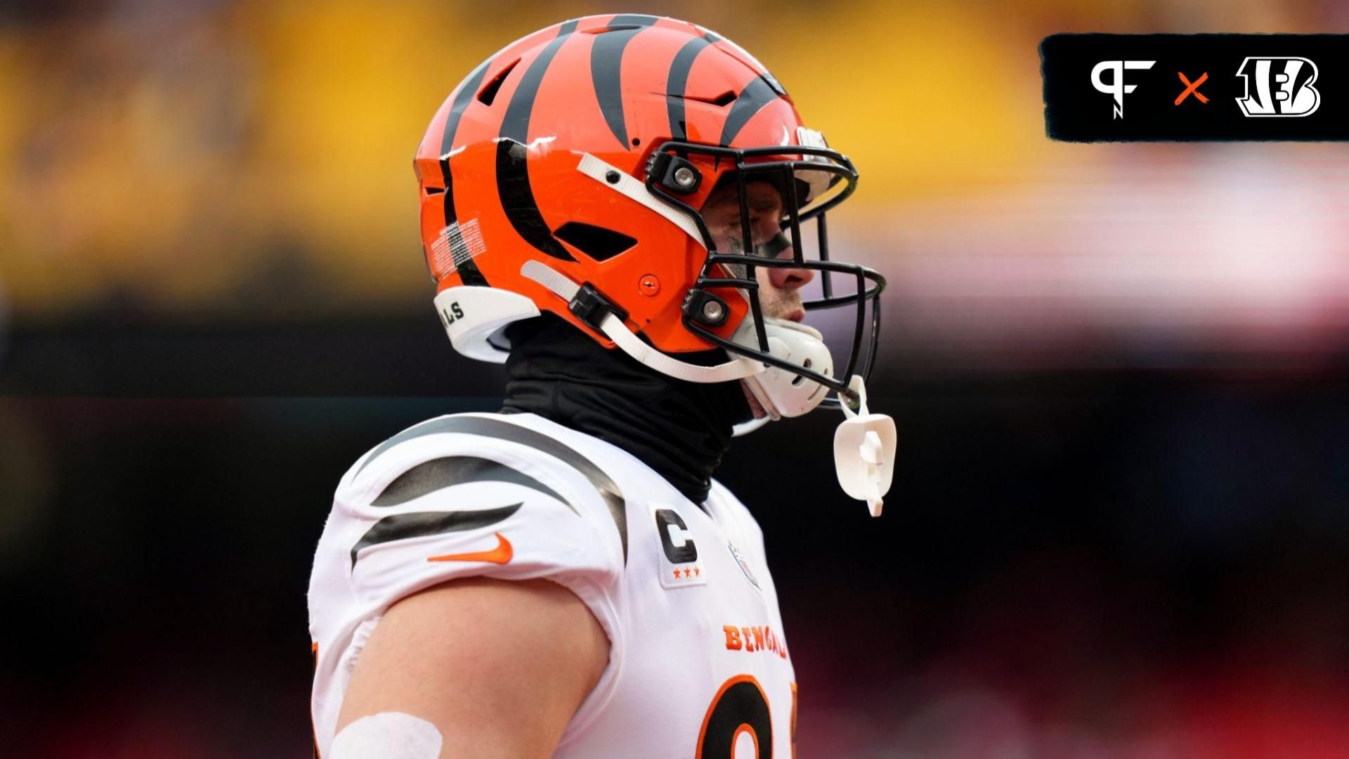 Cincinnati Bengals defensive end Sam Hubbard (94) warms up the prior to a game against the Kansas City Chiefs at GEHA Field at Arrowhead.