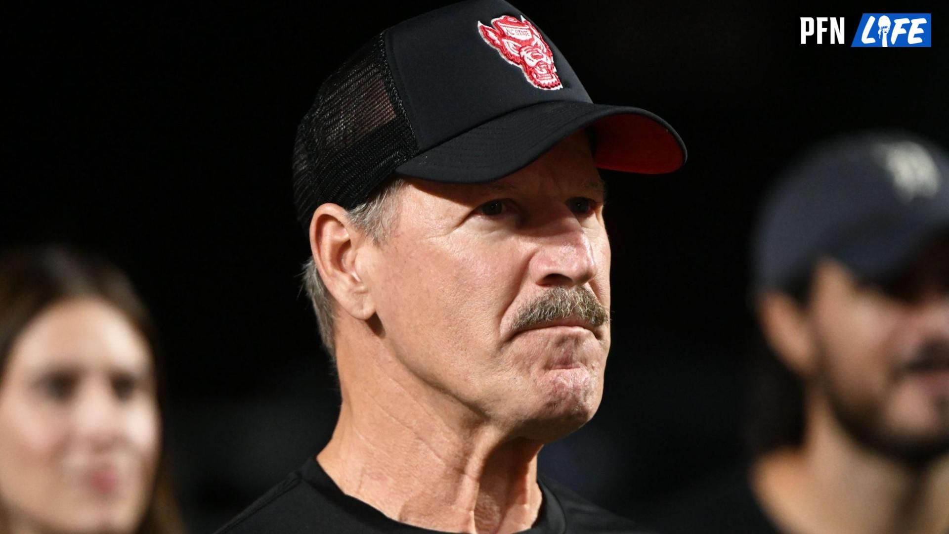 Former North Carolina State Wolfpack linebacker Bill Cowher looks on as he is inducted into the ring of honor during the first half at Carter-Finley Stadium.