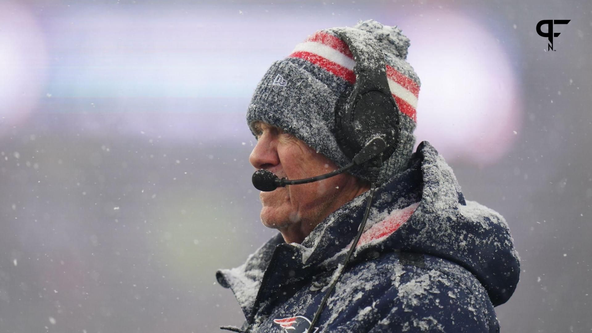 New England Patriots head coach Bill Belichick watches from the sideline as they take on the New York Jets at Gillette Stadium.