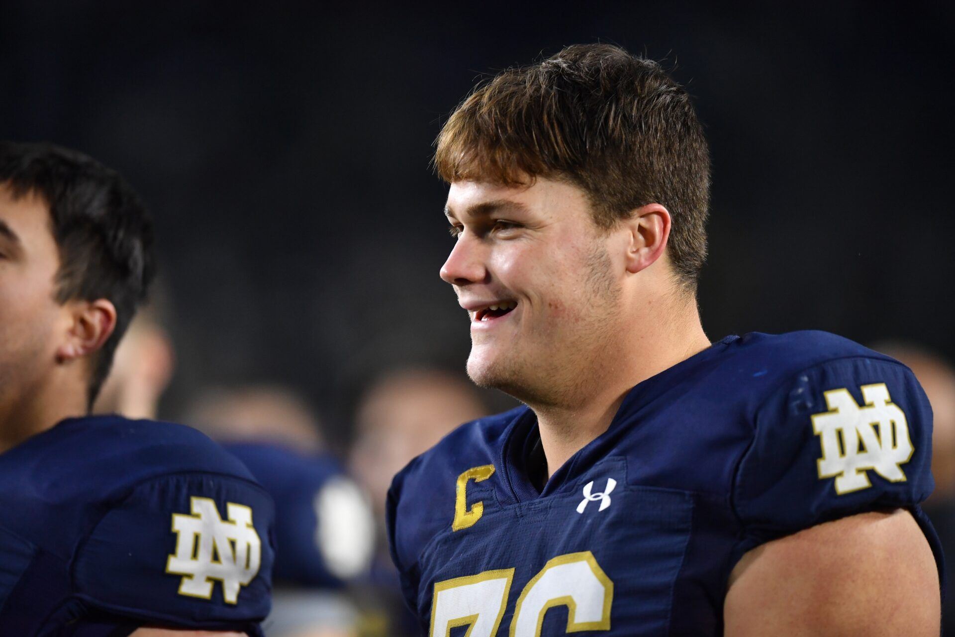 Notre Dame offensive tackle Joe Alt.