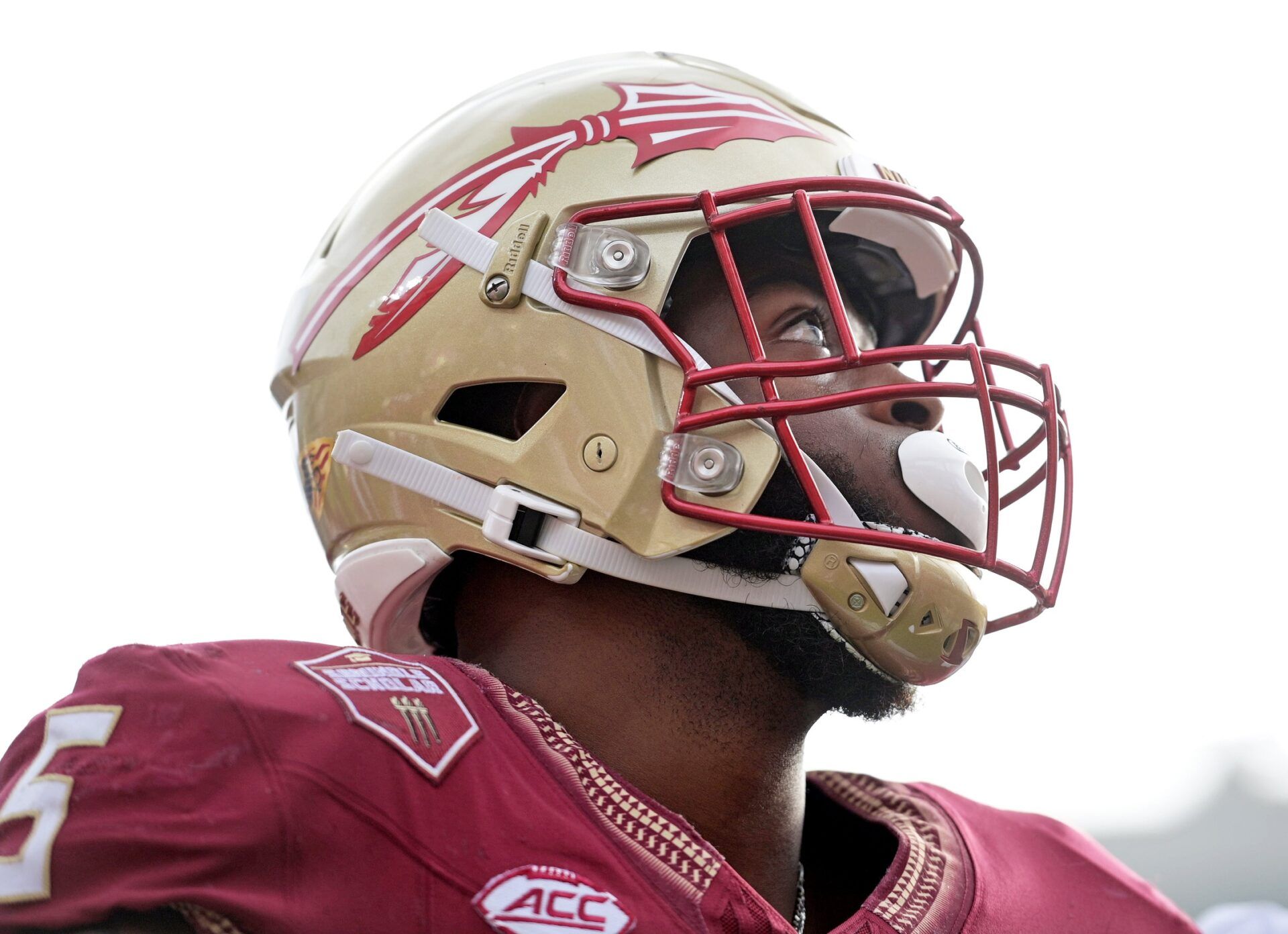 Florida State Seminoles defensive end Jared Verse (5) before the game against the Miami Hurricanes at Doak S. Campbell Stadium.