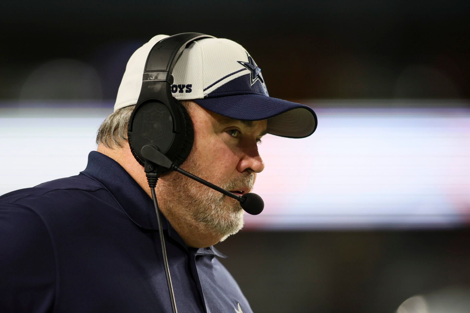 Dallas Cowboys head coach Mike McCarthy looks on against the Miami Dolphins during the third quarter at Hard Rock Stadium.