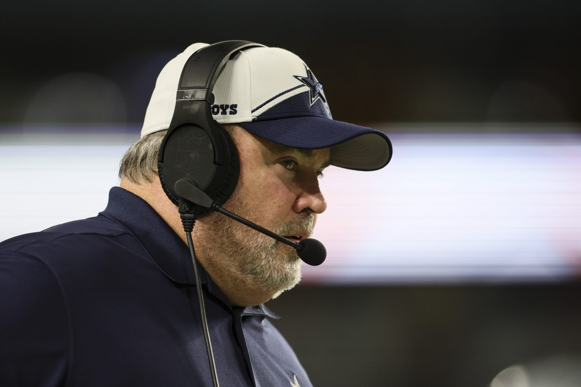 Dallas Cowboys head coach Mike McCarthy looks on against the Miami Dolphins.