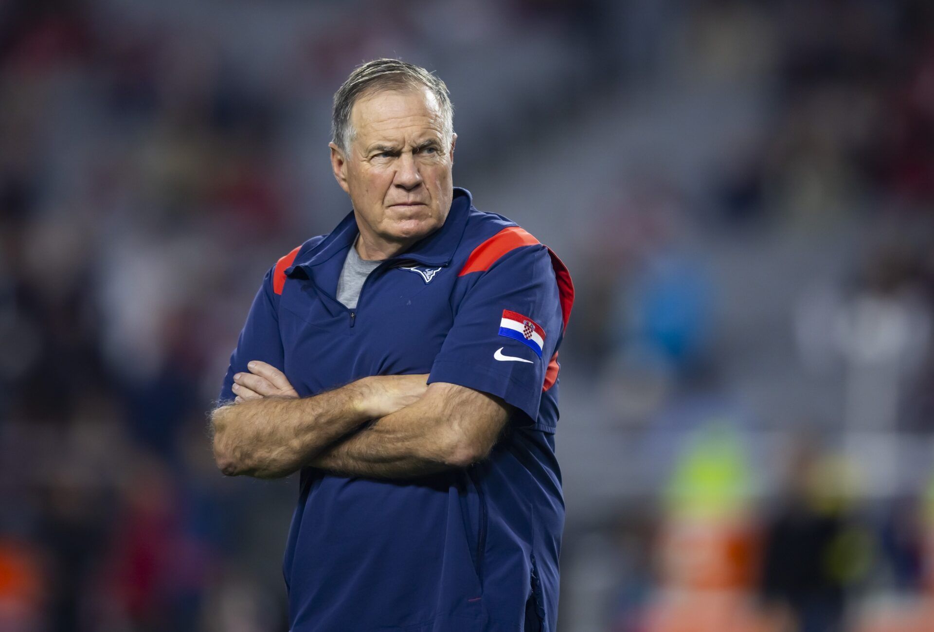 New England Patriots head coach Bill Belichick against the Arizona Cardinals.