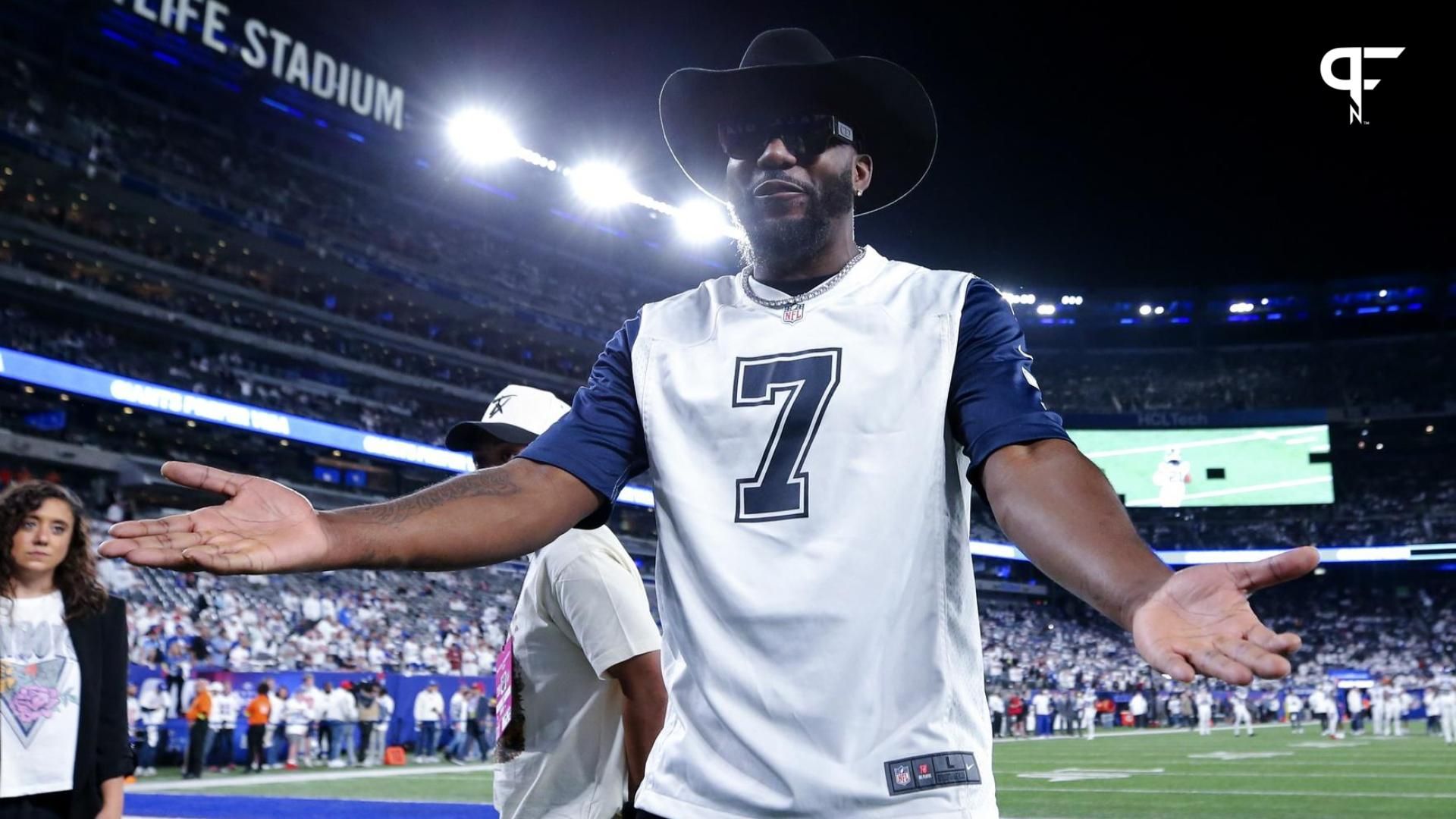 Dallas Cowboys former player Dez Bryant before the game against the New York Giants at MetLife Stadium.