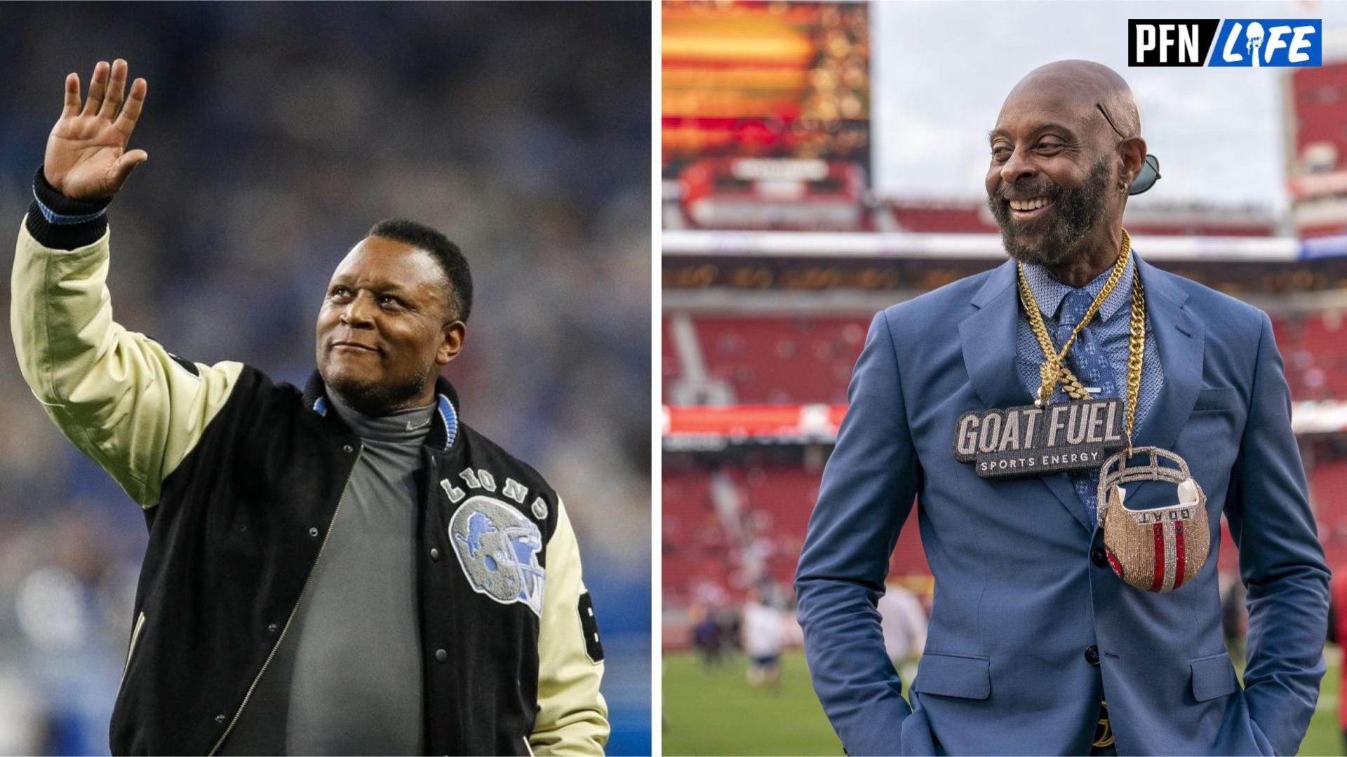 NFL Legends Barry Sanders and Jerry Rice Chat Ahead of NFC Championship - 'May the Best GOAT Win'