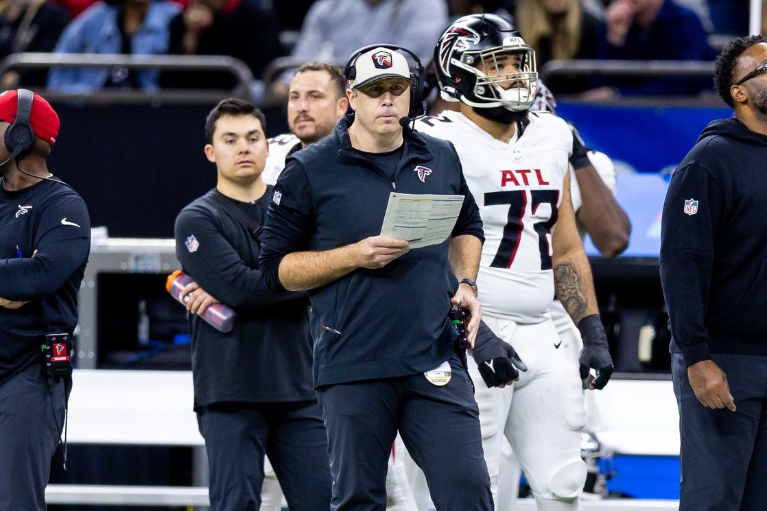 Atlanta Falcons head coach Arthur Smith looks on against the New Orleans Saints.