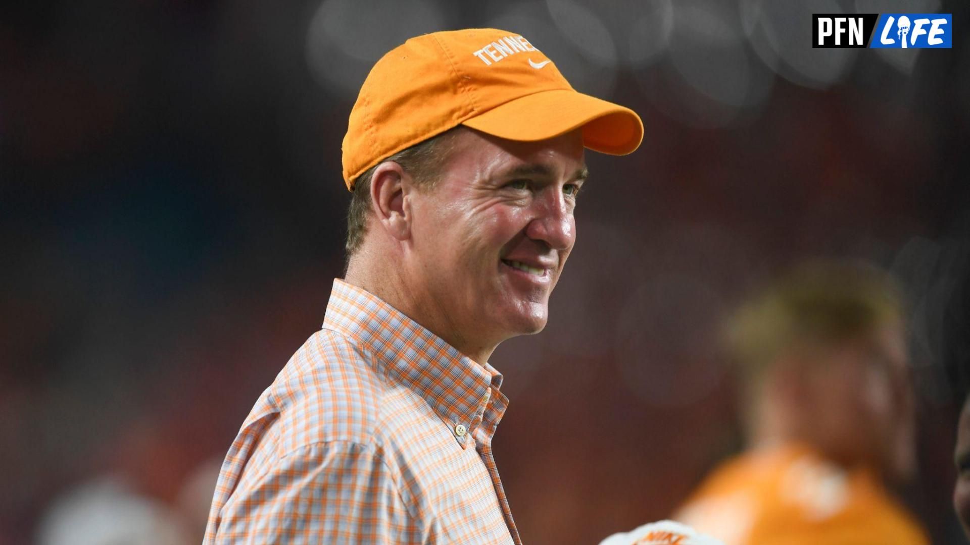 Peyton Manning is seen on the sidelines before the Orange Bowl game between the Tennessee Vols and Clemson Tigers at Hard Rock Stadium in Miami Gardens, Fla. on Friday, Dec. 30, 2022.