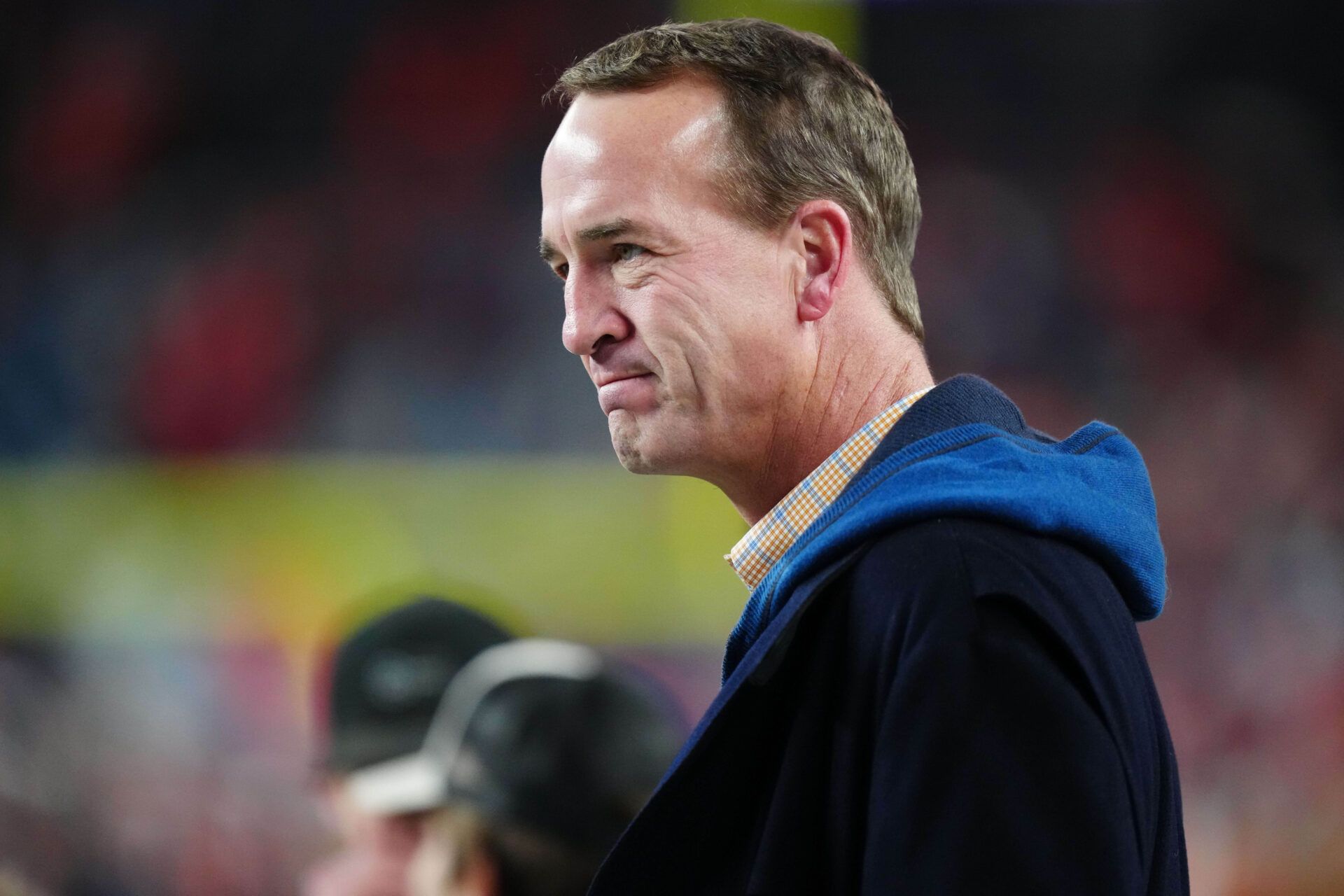 Former Denver Bronco quarterback Peyton Manning before the game at Empower Field at Mile High.