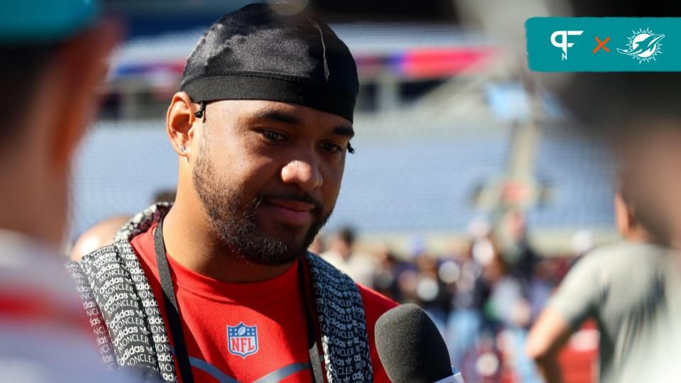 Miami Dolphins quarterback Tua Tagovailoa (30) participates in the AFC versus NFC Pro Bowl practice and media day at Camping World Stadium.