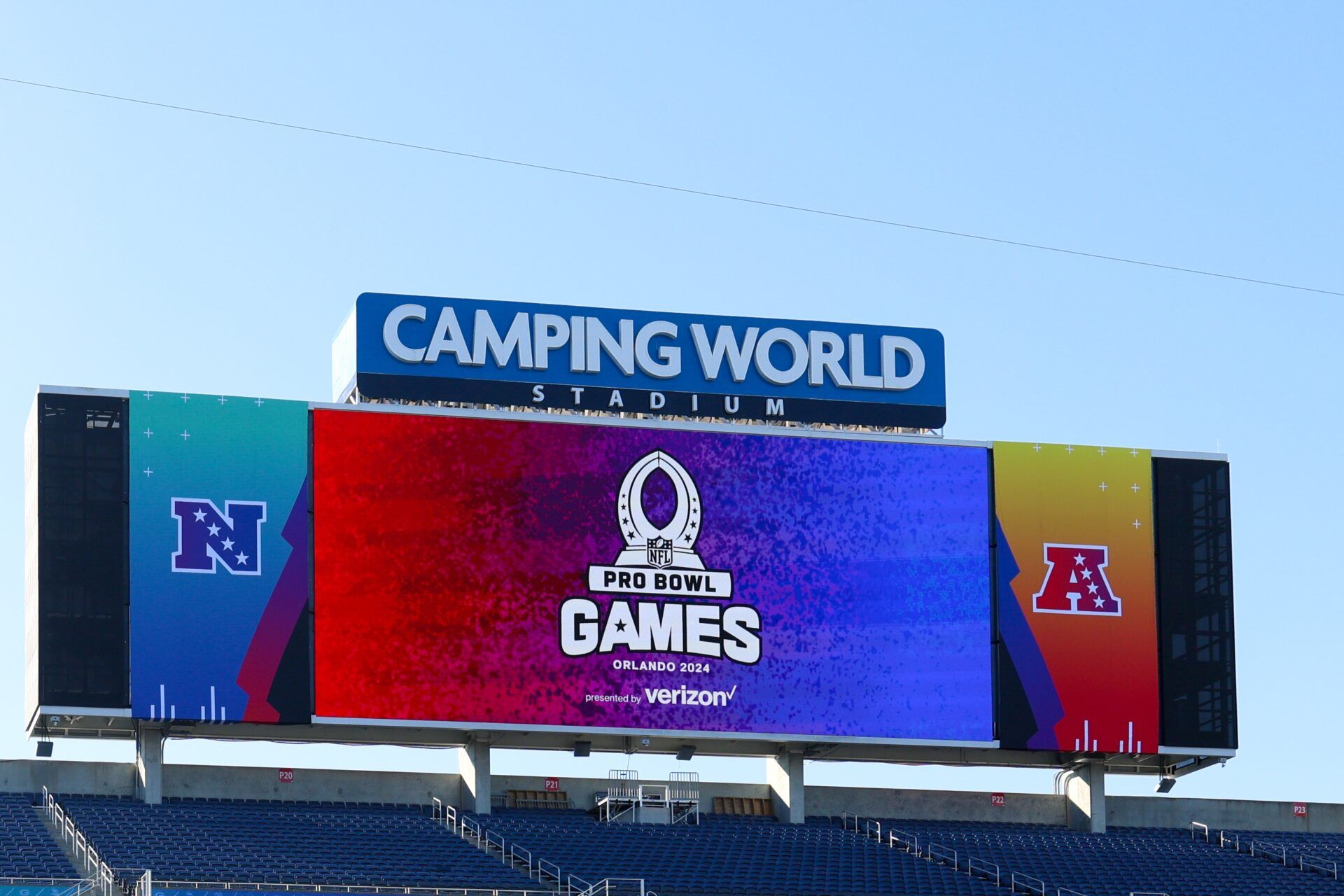 A general view of the stadium during the AFC versus NFC Pro Bowl practice and media day at Camping World Stadium.