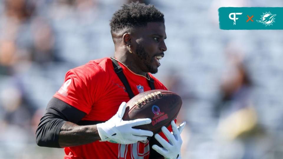 Miami Dolphins wide receiver Tyreek Hill (10) participates in the AFC versus NFC Pro Bowl practice and media day at Camping World Stadium.