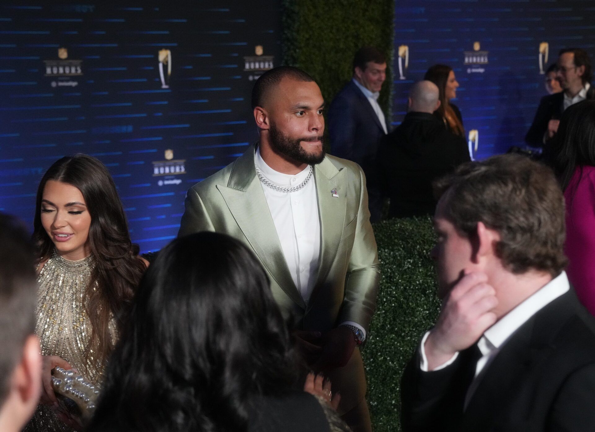 Dak Prescott of the Dallas Cowboys walks the red carpet before the NFL Honors awards special at the Phoenix Convention Center