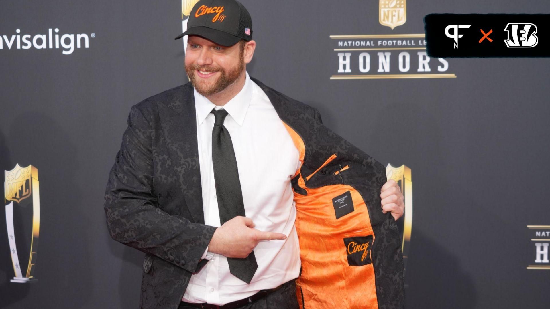 Ted Karras on the red carpet before the NFL Honors show at Resorts World Theatre.