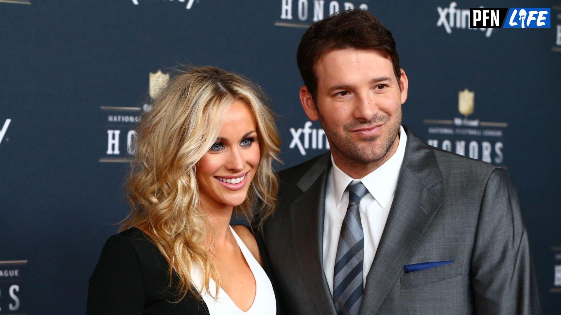 Dallas Cowboys quarterback Tony Romo (right) and wife Candice Crawford on the red carpet prior to the NFL Honors award ceremony at Symphony Hall.