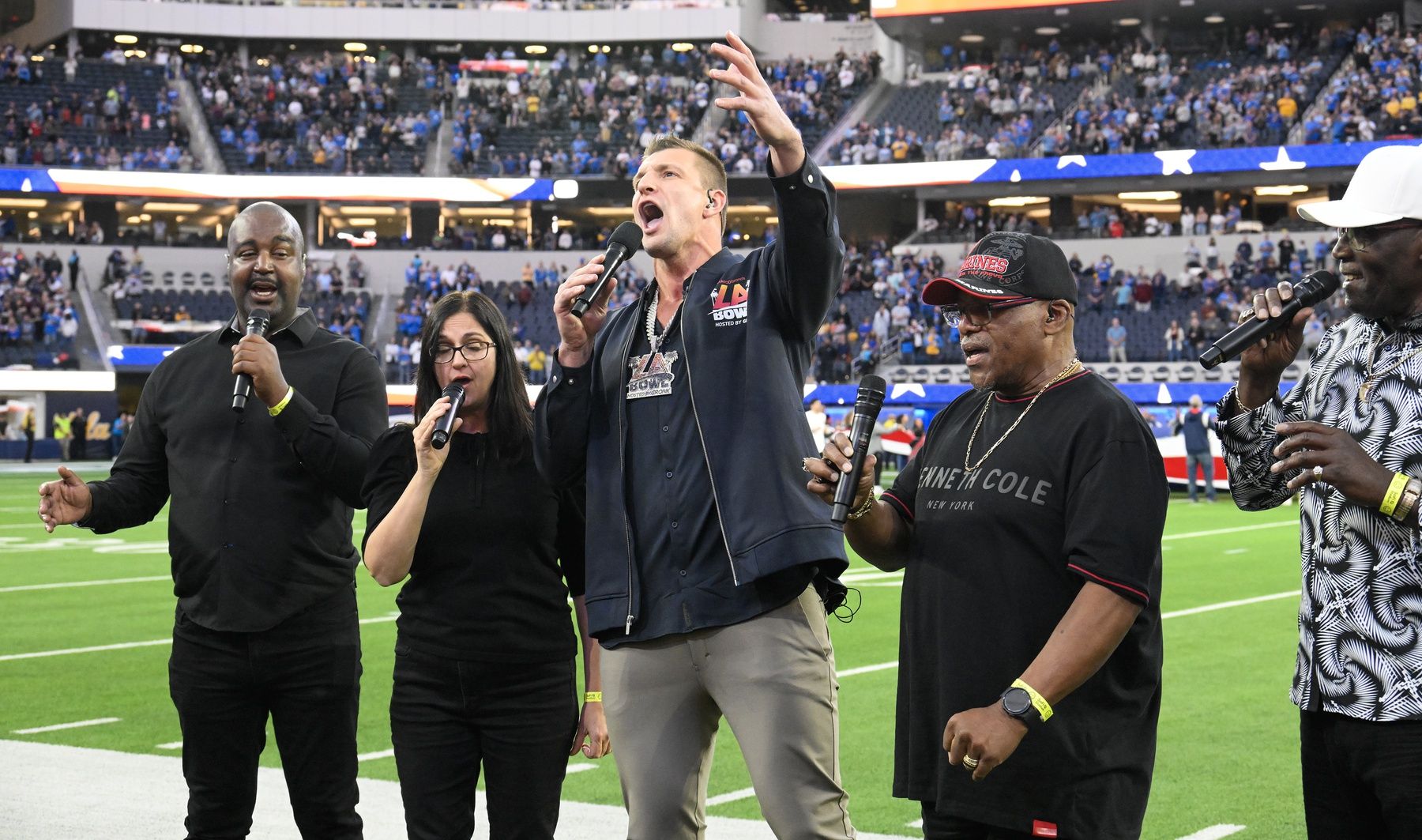 Former New England Patriots TE and Kick of Destiny participant Rob Gronkowski.