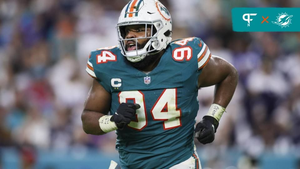 Miami Dolphins defensive tackle Christian Wilkins (94) looks on against the Dallas Cowboys during the second quarter at Hard Rock Stadium.