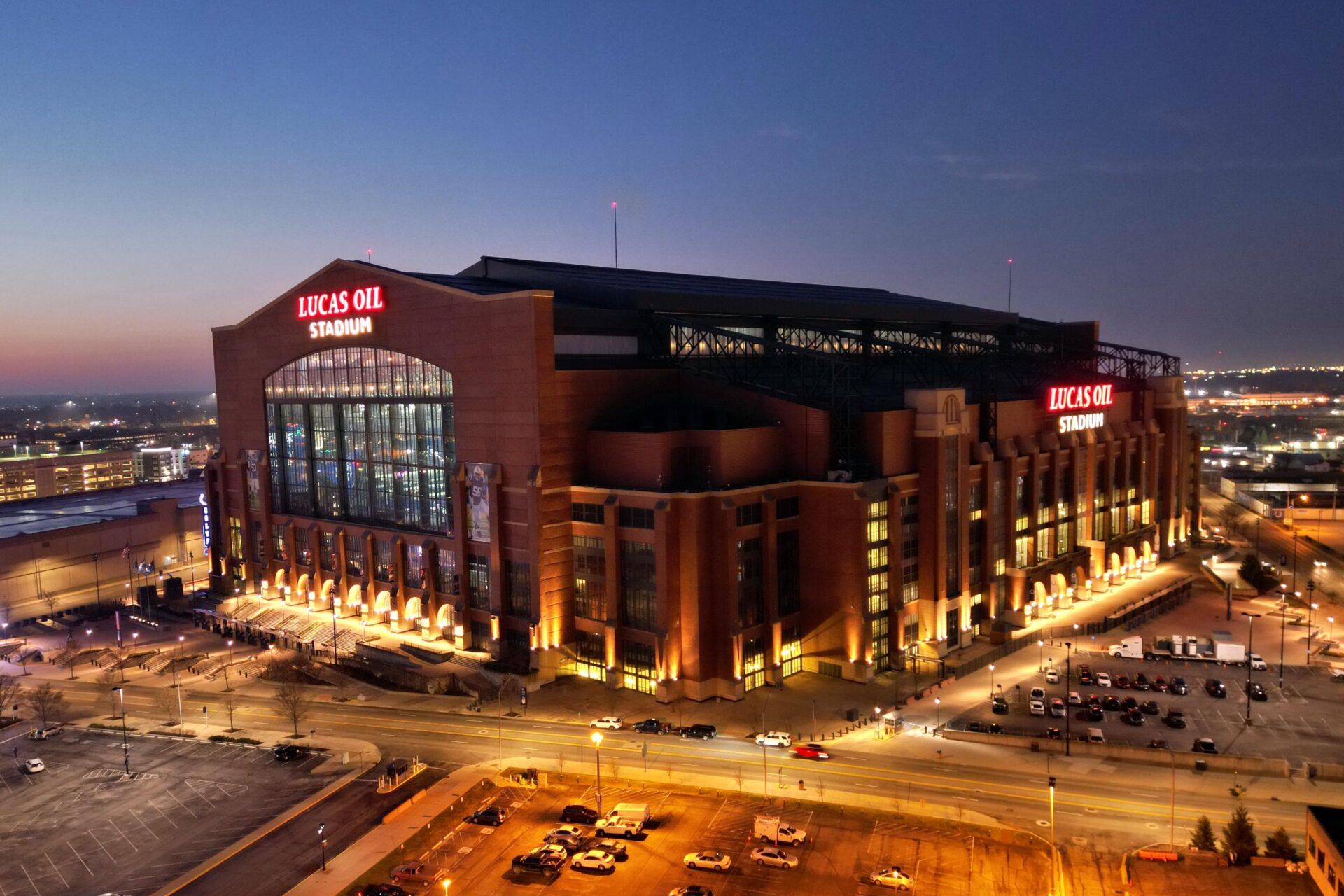 A general overall view of Lucas Oil Stadium, the home of the Indianapolis Colts and the site of the 2023 NFL Scouting Combine.