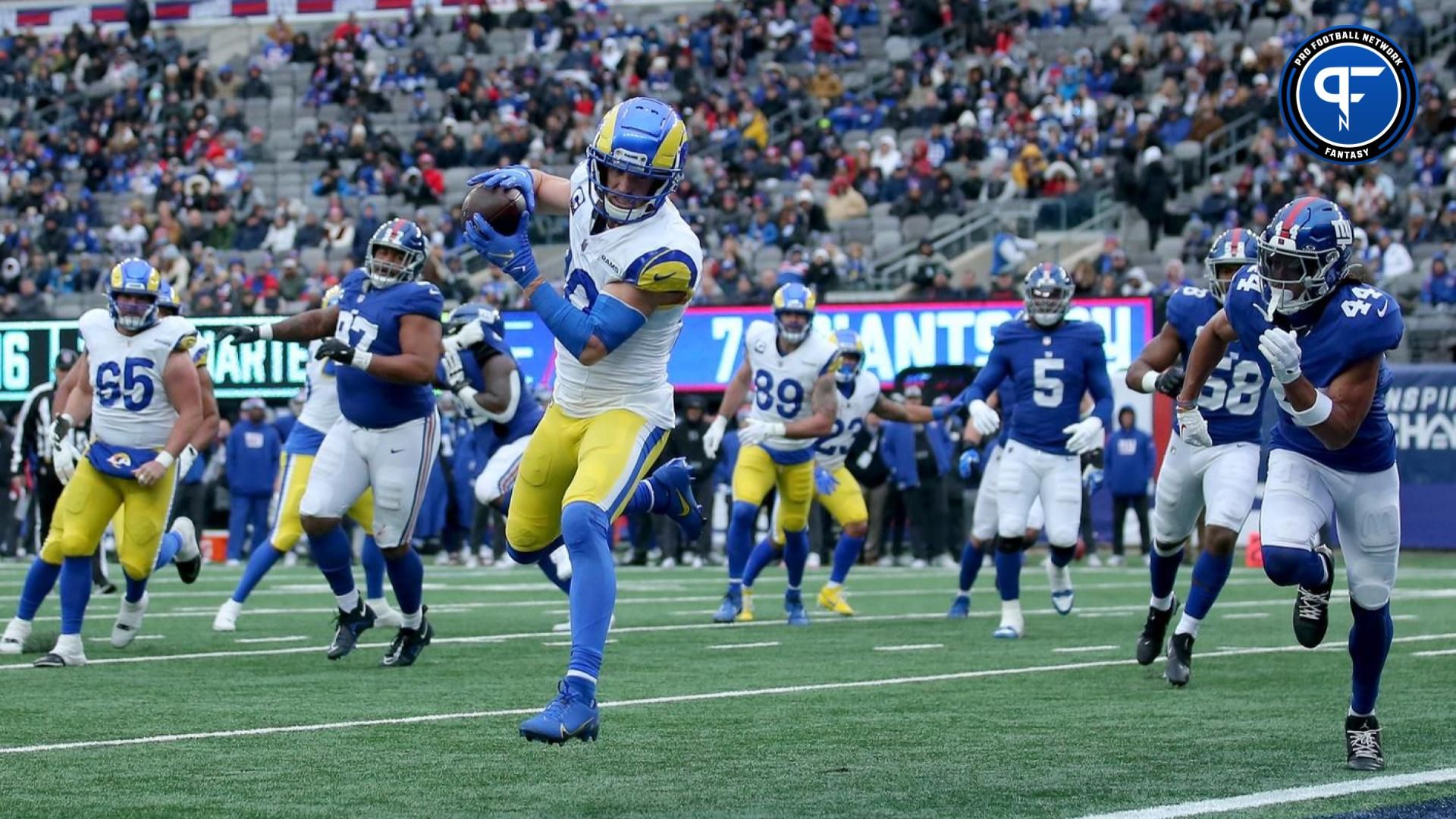 Los Angeles Rams WR Cooper Kupp (10) runs into the end zone for a touchdown against the New York Giants.