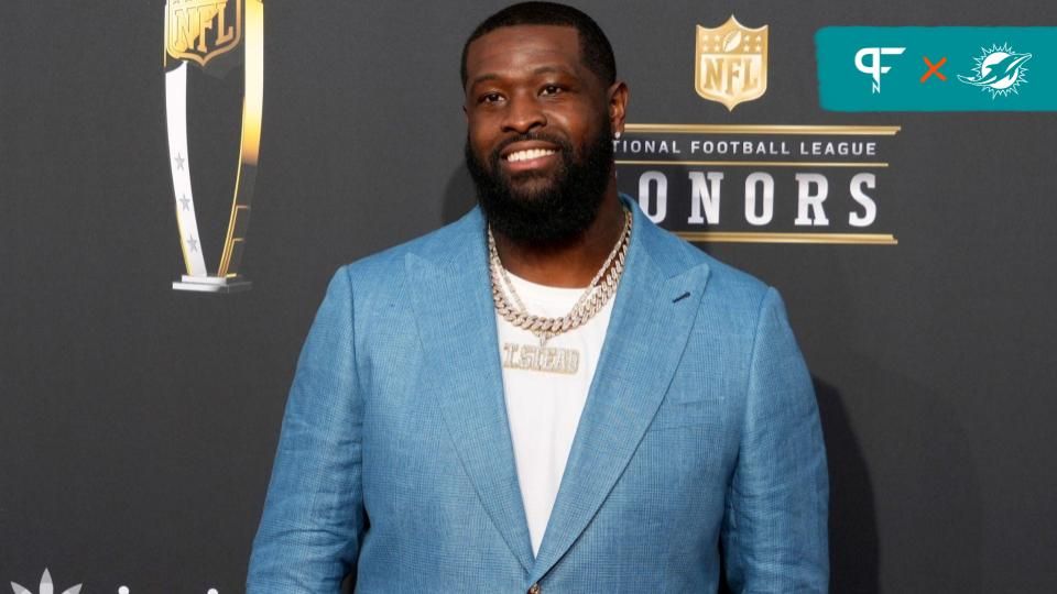 Terron Armstead on the red carpet before the NFL Honors show at Resorts World Theatre.