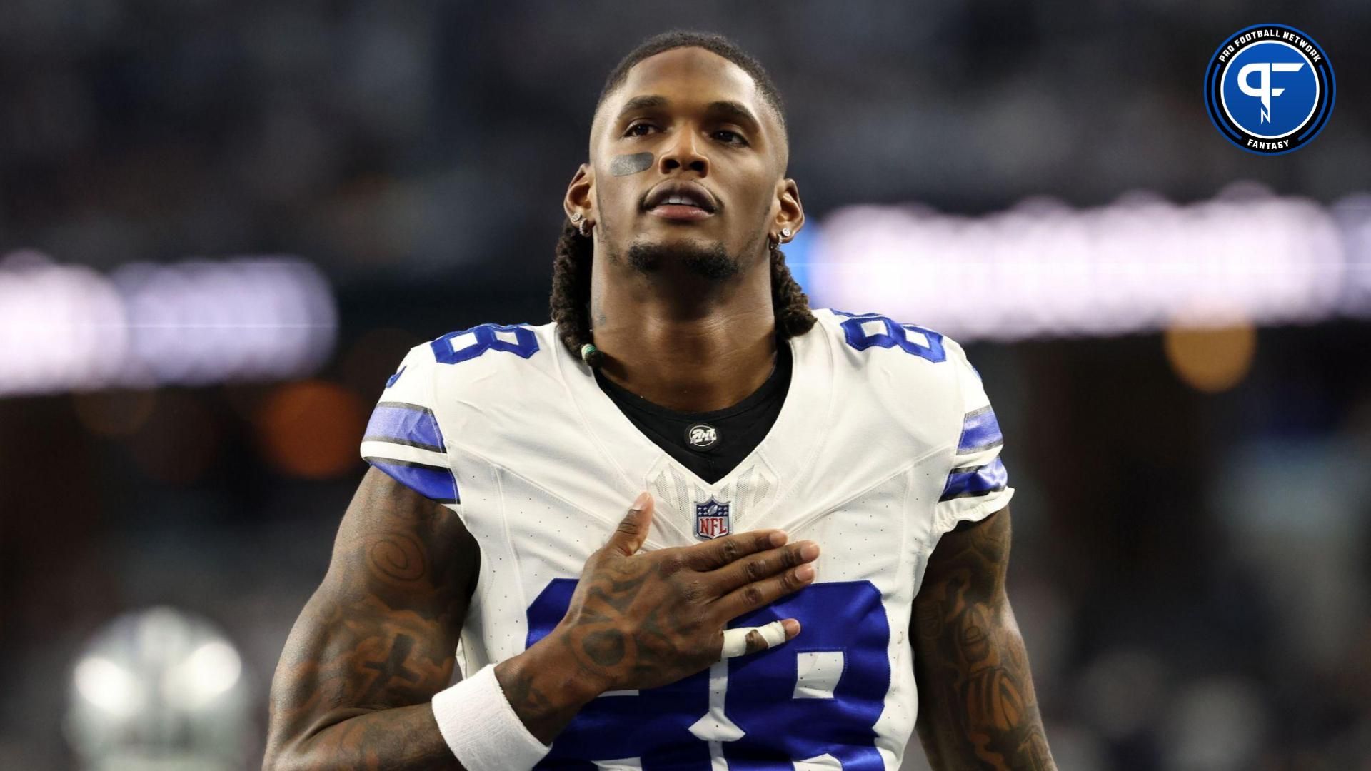 Dallas Cowboys wide receiver CeeDee Lamb (88) before the 2024 NFC wild card game against the Green Bay Packers at AT&T Stadium.