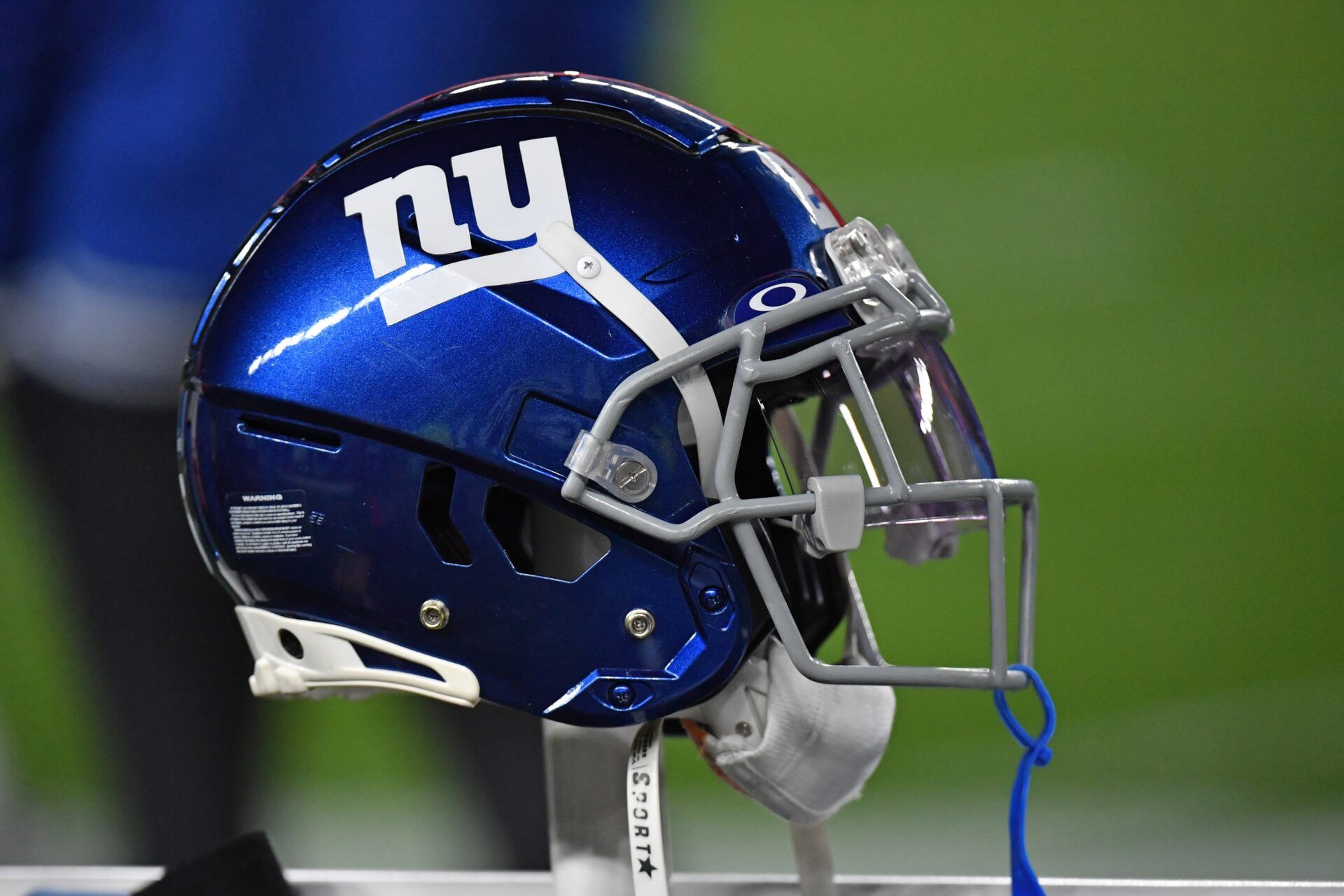 New York Giants helmet against the Philadelphia Eagles at Lincoln Financial Field.