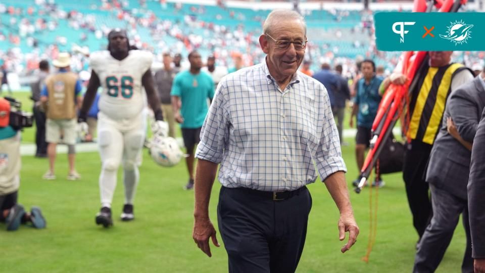 Miami Dolphins owner Stephen Ross walks off the field after the team's win over the Denver Broncos.