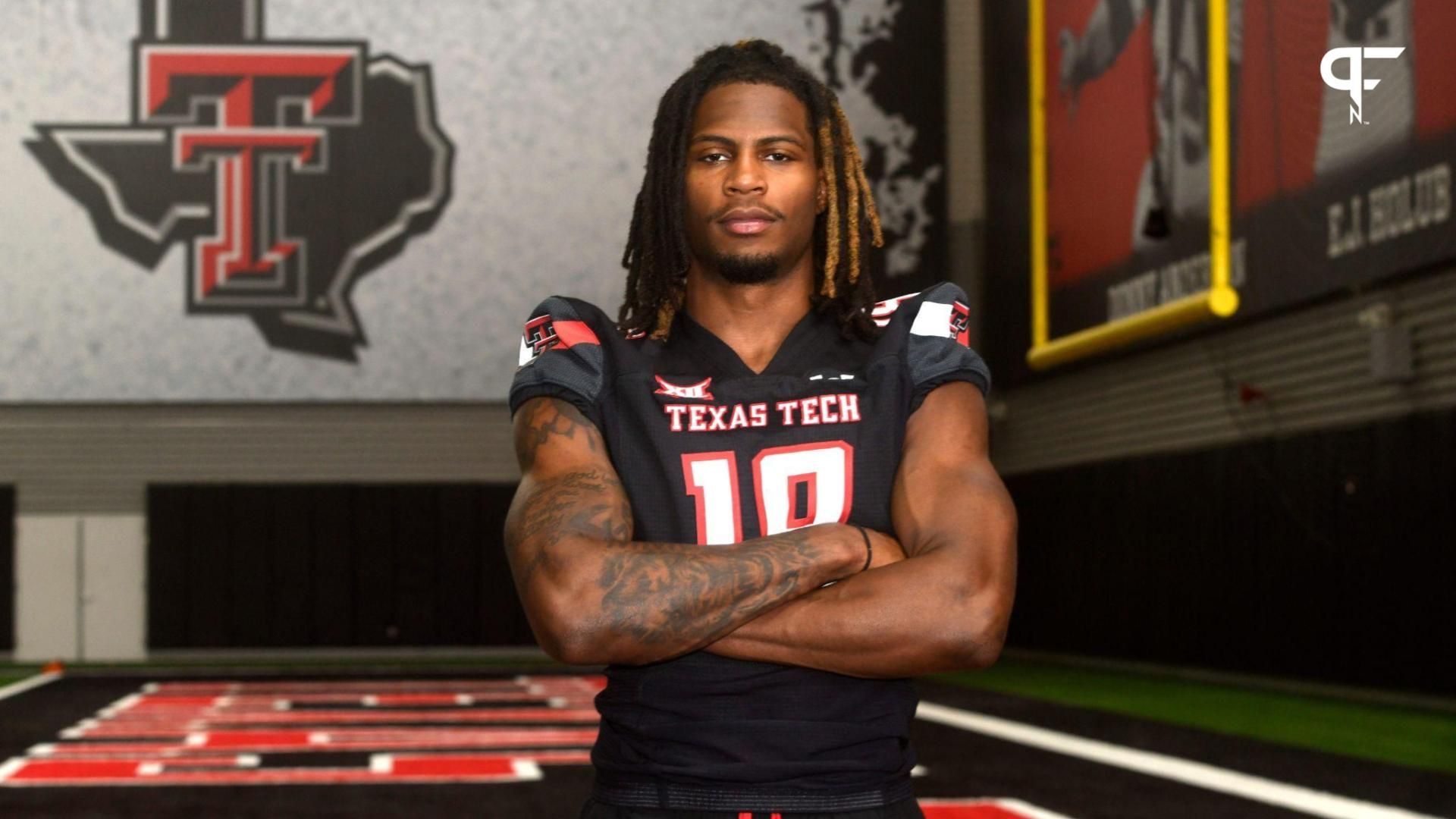 Texas Tech's Tyler Owens attends media day, Thursday, Aug. 3, 2023, at the Sports Performance Center.