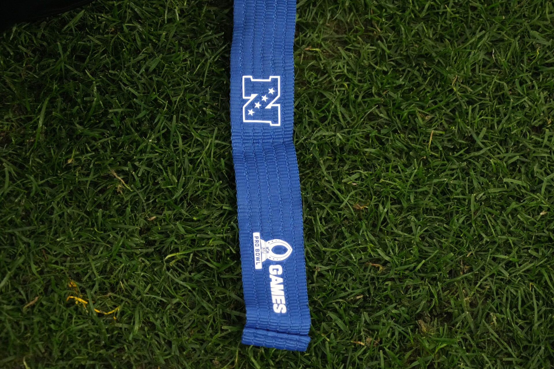 A detailed view of the flag worn by NFC linebacker Fred Warner of the San Francisco 49ers (54) during the Pro Bowl Games at Allegiant Stadium.