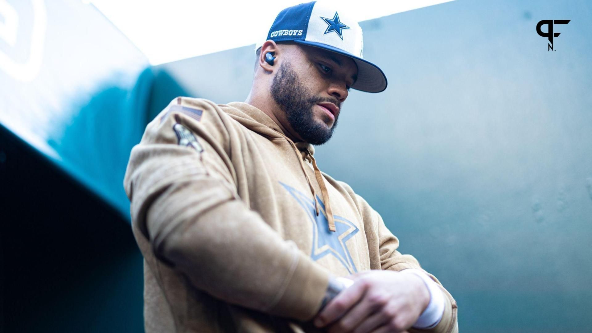 Dallas Cowboys quarterback Dak Prescott walks out of the tunnel before action against the Philadelphia Eagles at Lincoln Financial Field.